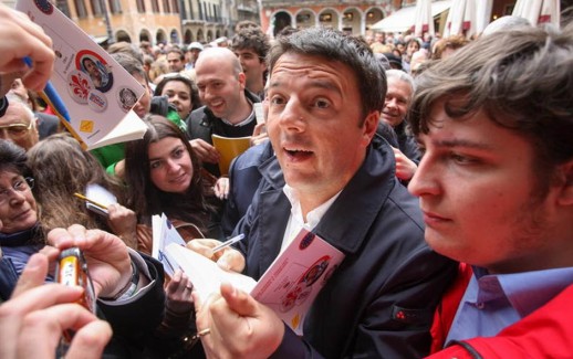 24/05/2013 Treviso, Matteo Renzi chiude in Piazza dei Signori la campagna elettorale di Manildo, candidato del centrosinistra