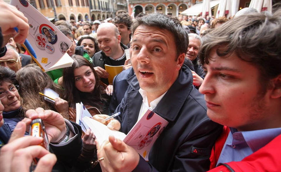 24/05/2013 Treviso, Matteo Renzi chiude in Piazza dei Signori la campagna elettorale di Manildo, candidato del centrosinistra