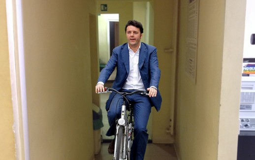 Renzi in bicletta