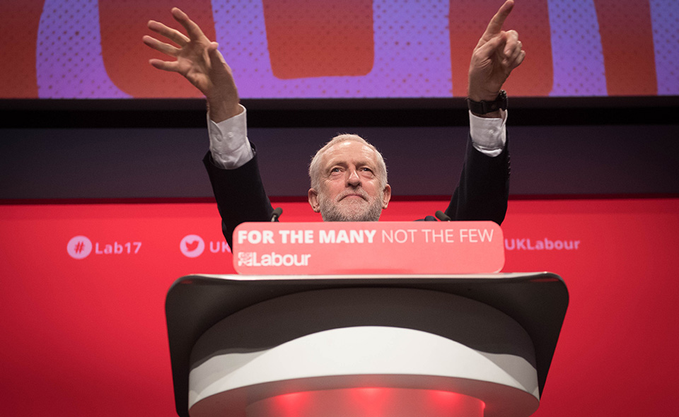 Labour leader Jeremy Corbyn making his keynote address to the Labour Party annual conference, at the Brighton Centre, Brighton. PRESS ASSOCIATION Photo. Picture date: Wednesday September 27, 2017. Photo credit should read: Stefan Rousseau/PA Wire